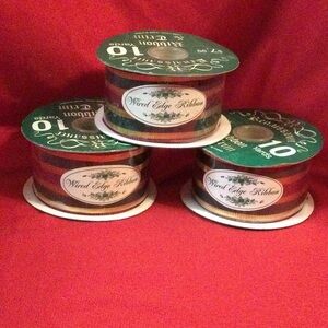 3 Rolls of Christmas Ribbon NWOT